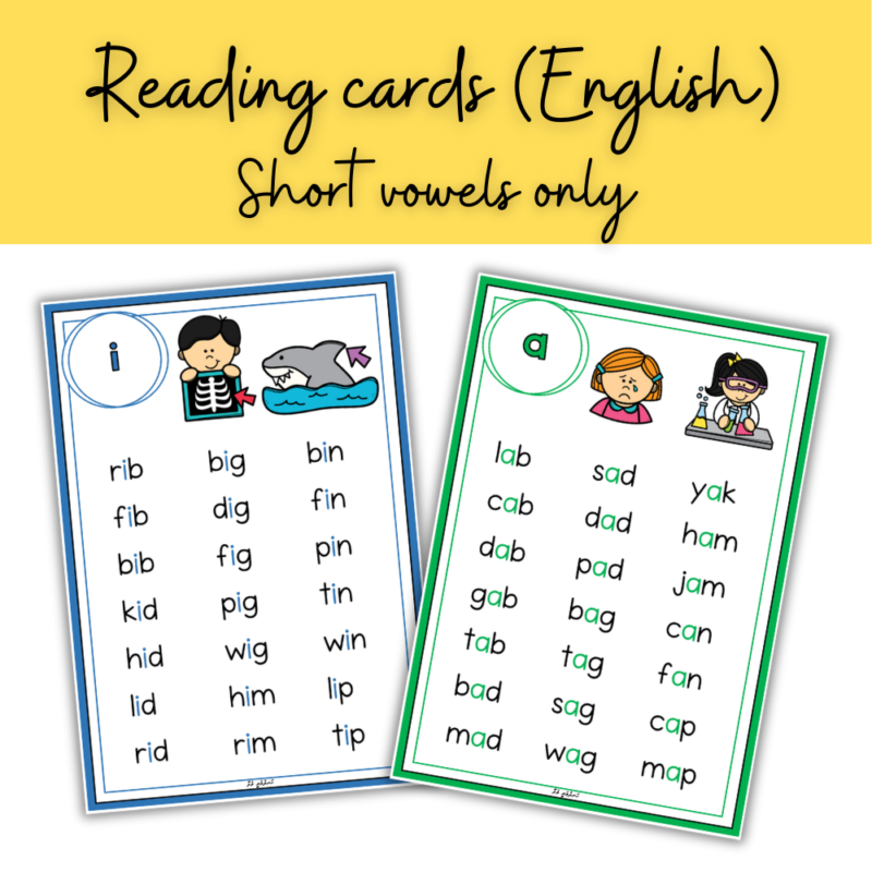 Short Vowel Word Cards