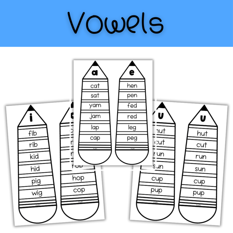 2 Short Vowel Pencil Words