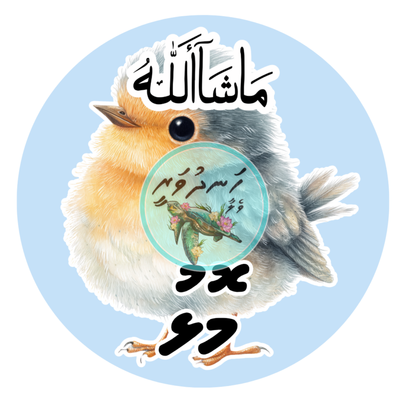 Dhivehi Sticker Roll Design - 13 (Cute Birds)