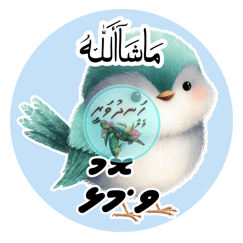 Dhivehi Sticker Roll Design - 13 (Cute Birds)